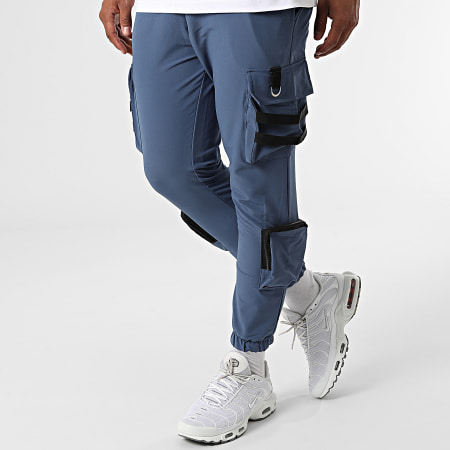 Classic Series - Ensemble Tee Shirt Poche Et Pantalon Jogging F22-910T Blanc Bleu