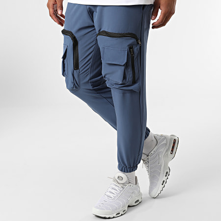 Classic Series - Ensemble Tee Shirt Poche Et Pantalon Jogging F22-908T Blanc Bleu