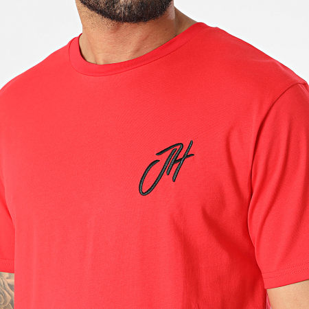 John H - T8812 T-shirt dal taglio rilassato, rosso