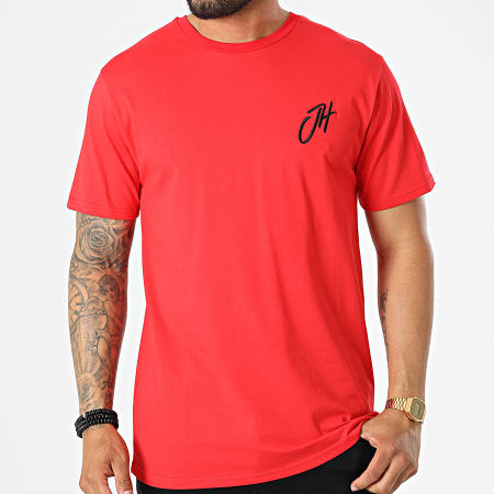 John H - T8812 T-shirt dal taglio rilassato, rosso