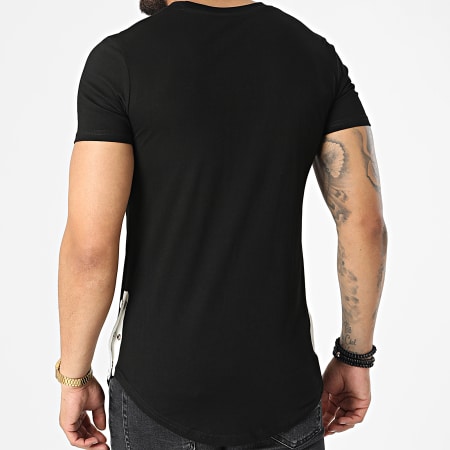 John H - Camiseta Bolsillo T612 Negro Blanco