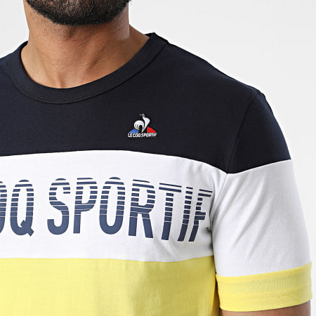 Le Coq Sportif - Tee Shirt 2220294 Bleu Marine Jaune