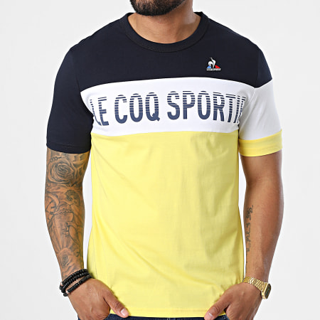 Le Coq Sportif - Tee Shirt 2220294 Bleu Marine Jaune