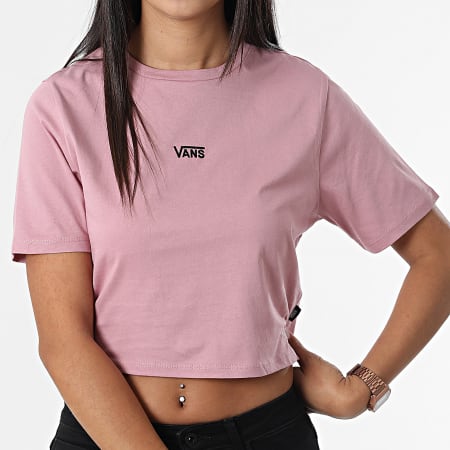 Vans - Tee Shirt Femme Crop Flying V Rose