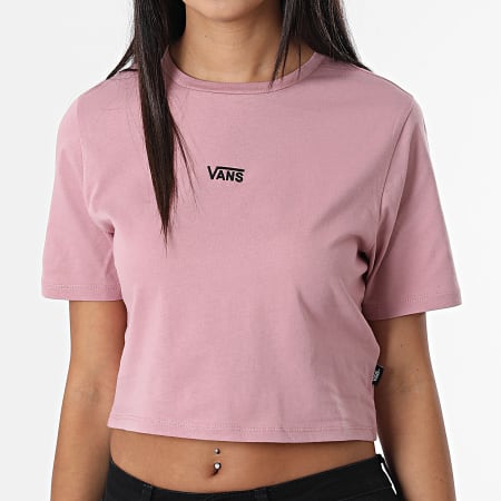 Vans - Camiseta de mujer Crop Flying V Rosa