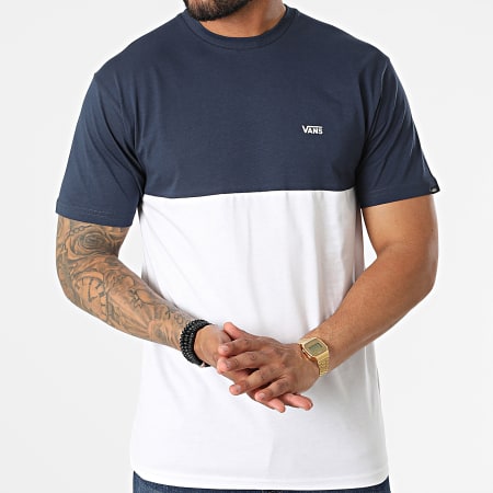 Vans - A3CZD Camiseta blanca azul marino