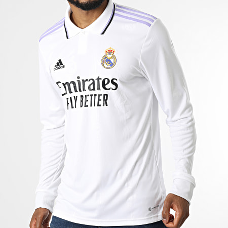 adidas - Polo Manches Longues Real Madrid HA2666 Blanc