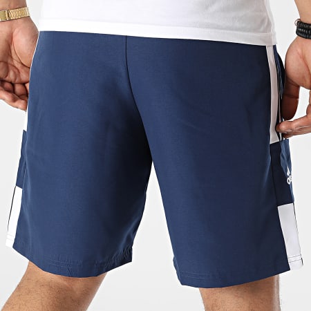 Adidas Sportswear - HC6281 Pantaloncini da jogging a righe blu navy