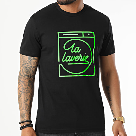 AP du 113 - Camiseta La Laverie Negro Verde Fluo