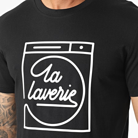 AP du 113 - Tee Shirt La Laverie Noir Blanc