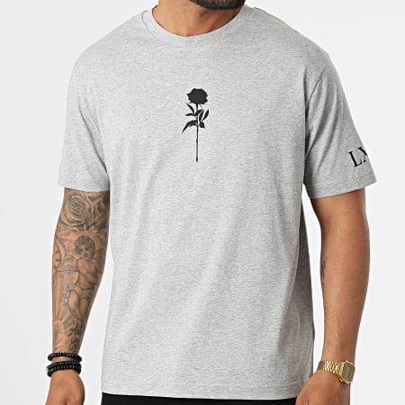 Luxury Lovers - Oversize Camiseta Large Roses Grey Heather Black