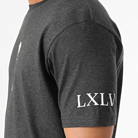 Luxury Lovers - Oversize Camiseta Large Roses Charcoal Grey Heather White