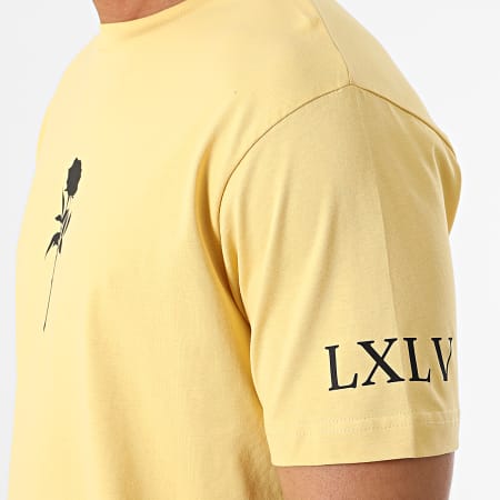 Luxury Lovers - Tee Shirt Oversize Large Roses Yellow Black