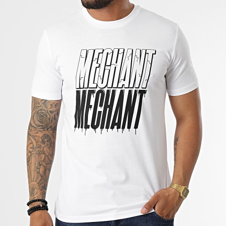 Madrane - Tee Shirt Méchant Urban Blanc Noir