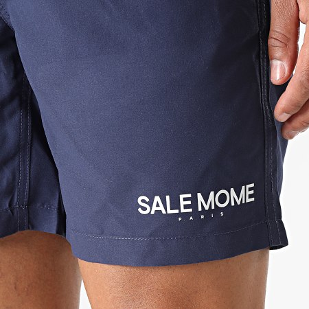 Sale Môme Paris - Short De Bain Small Logo Bleu Marine Blanc