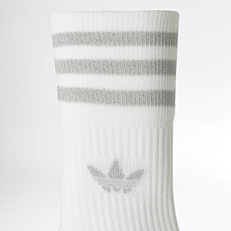 Adidas Originals - Lote de 2 pares de calcetines de corte medio HK0300 blancos