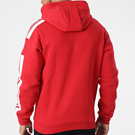 Adidas Sportswear - Felpa con cappuccio a righe HC6282 Rosso