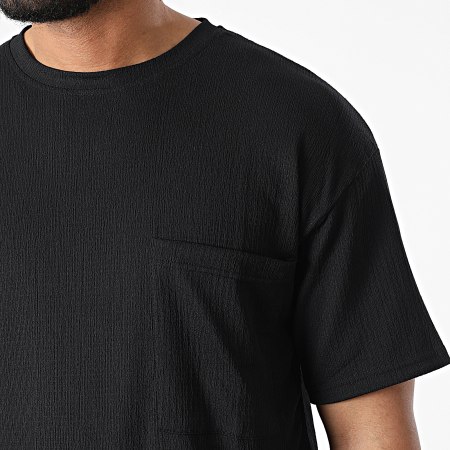Classic Series - Conjunto de camiseta de bolsillo y pantalón de chándal PP017-PPE004 Negro