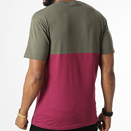 Vans - Camiseta Colorblock Verde Kaki Burdeos
