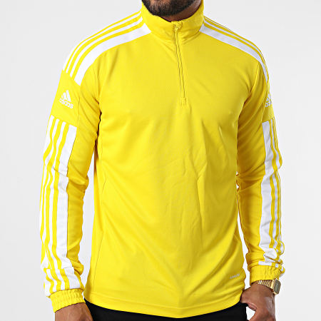 Adidas Sportswear - Top con zip a righe GP6474 Giallo