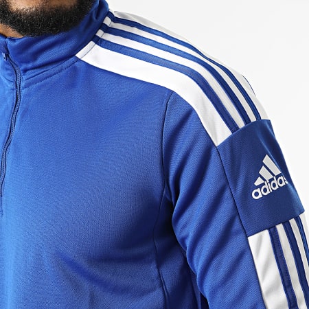 Adidas Sportswear - Sweat Col Zippé A Bandes GP6475 Bleu Roi
