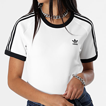 Adidas Originals - HM6412 Maglietta a righe bianche da donna