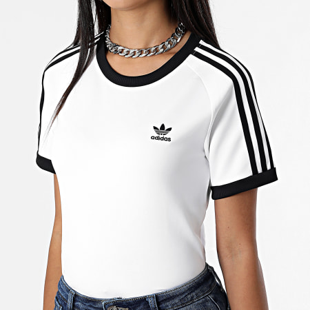 Adidas Originals - HM6412 Maglietta a righe bianche da donna