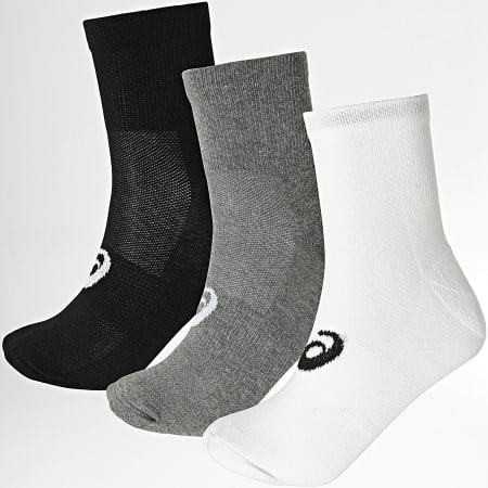 Asics - Set di 3 paia di calzini 155205 nero bianco grigio erica