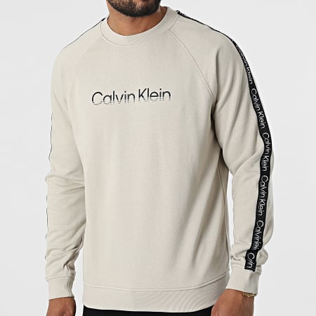 Calvin Klein - GMT2W307 Sudadera beige de cuello redondo