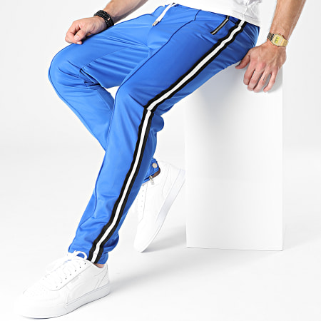 Ikao - LL677 Pantalones de chándal con banda azul real