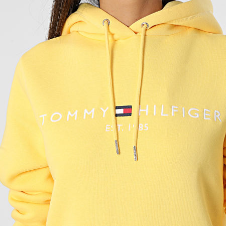 Tommy Hilfiger - Sudadera con capucha Mujer Regular 6410 Amarillo