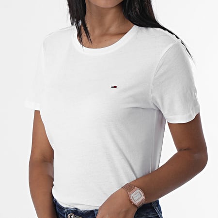 Tommy Jeans - Lot De 2 Tee Shirts Femme Soft Jersey 1459 Blanc Noir