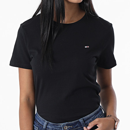 Tommy Jeans - Lot De 2 Tee Shirts Femme Soft Jersey 1459 Blanc Noir