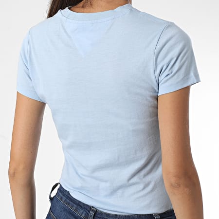 Tommy Jeans - Tee Shirt Femme Baby Essential Logo 3623 Bleu Clair