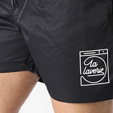 AP du 113 - Shorts de baño La Laverie Negro Blanco