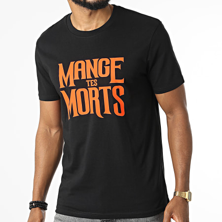 Seth Gueko - Mange Tes Morts Tee Shirt Nero Arancione Fluo