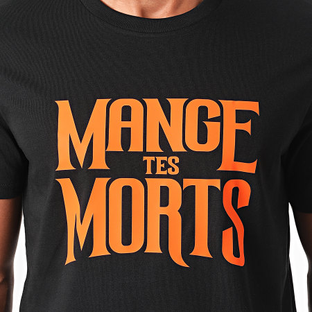 Seth Gueko - Mange Tes Morts Tee Shirt Nero Arancione Fluo