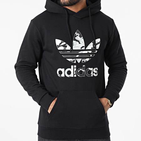Adidas Originals - Sudadera con capucha Camo Infill HK2803 Negro
