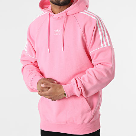 Adidas Originals - HK7309 Felpa con cappuccio a righe rosa