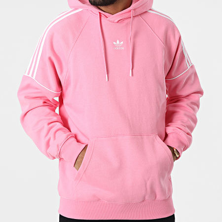 Adidas Originals - HK7309 Felpa con cappuccio a righe rosa