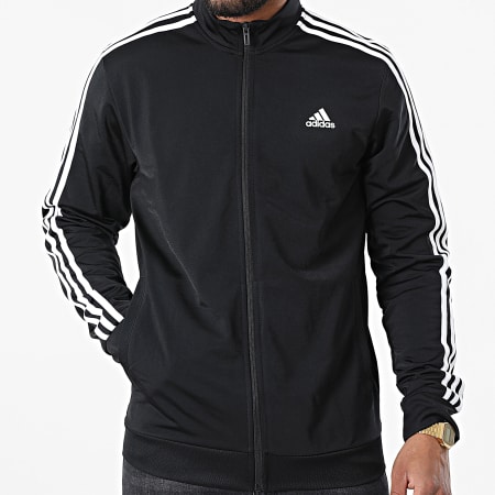 Adidas Sportswear - H46099 Giacca nera con zip a 3 strisce