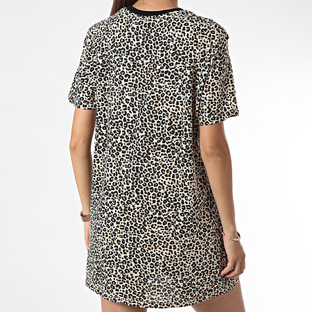Classic Series - Cola Beige Leopardo Donna Tee Shirt Dress