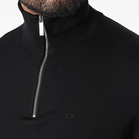 Calvin Klein - Sweat Col Montant Zippé Superior Wool 9915 Noir
