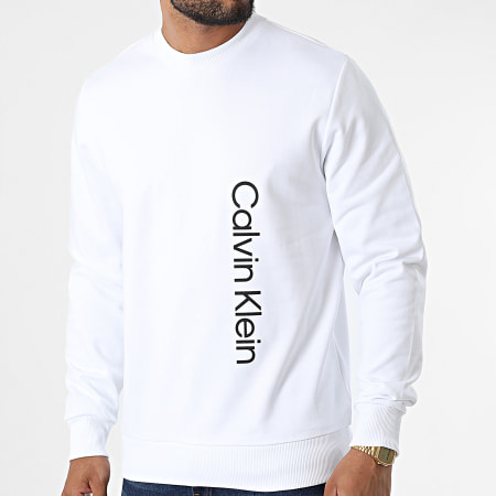 Calvin Klein - Sudadera cuello redondo Off Placement Logo 9688 Blanco