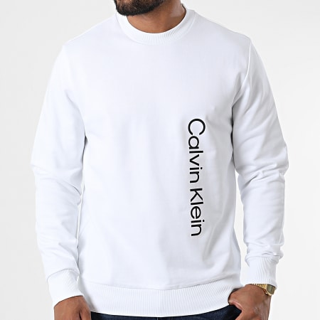 Calvin Klein - Sweat Crewneck Off Placement Logo 9688 Blanc