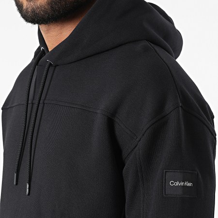 Calvin Klein - Sweat Capuche Pique Interlock Comfort 9704 Noir
