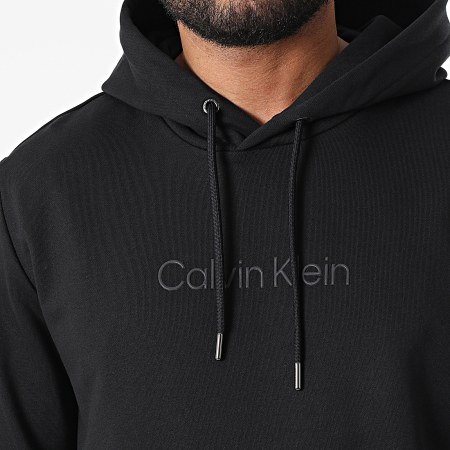 Calvin Klein - Felpa con cappuccio Modern Front Logo 9690 Nero