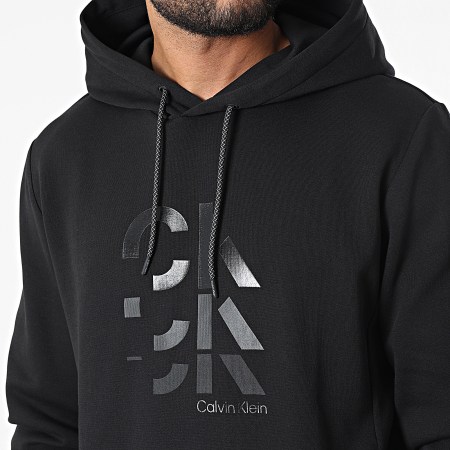 Calvin Klein - Sweat Capuche Graphic Triple Logo 9713 Noir