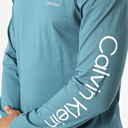 Calvin Klein - Camiseta Manga Larga Colocación Logo 9737 Azul Claro