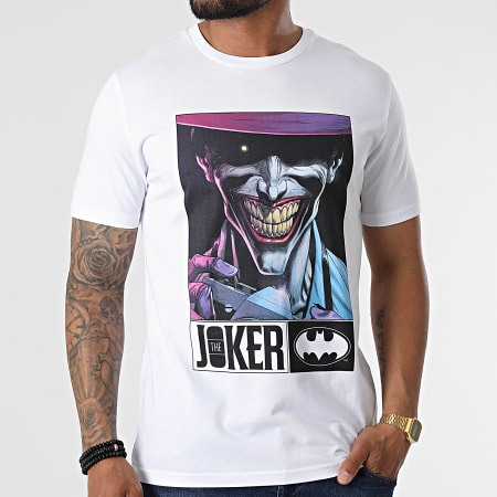 DC Comics - Tee Shirt Joker Say Cheese Blanc
